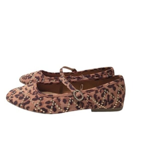 Sugar Womens Leopard Print Gold Studded Mary Jane Ballet Flat Shoes Size 7.5 NWT - Picture 5 of 9